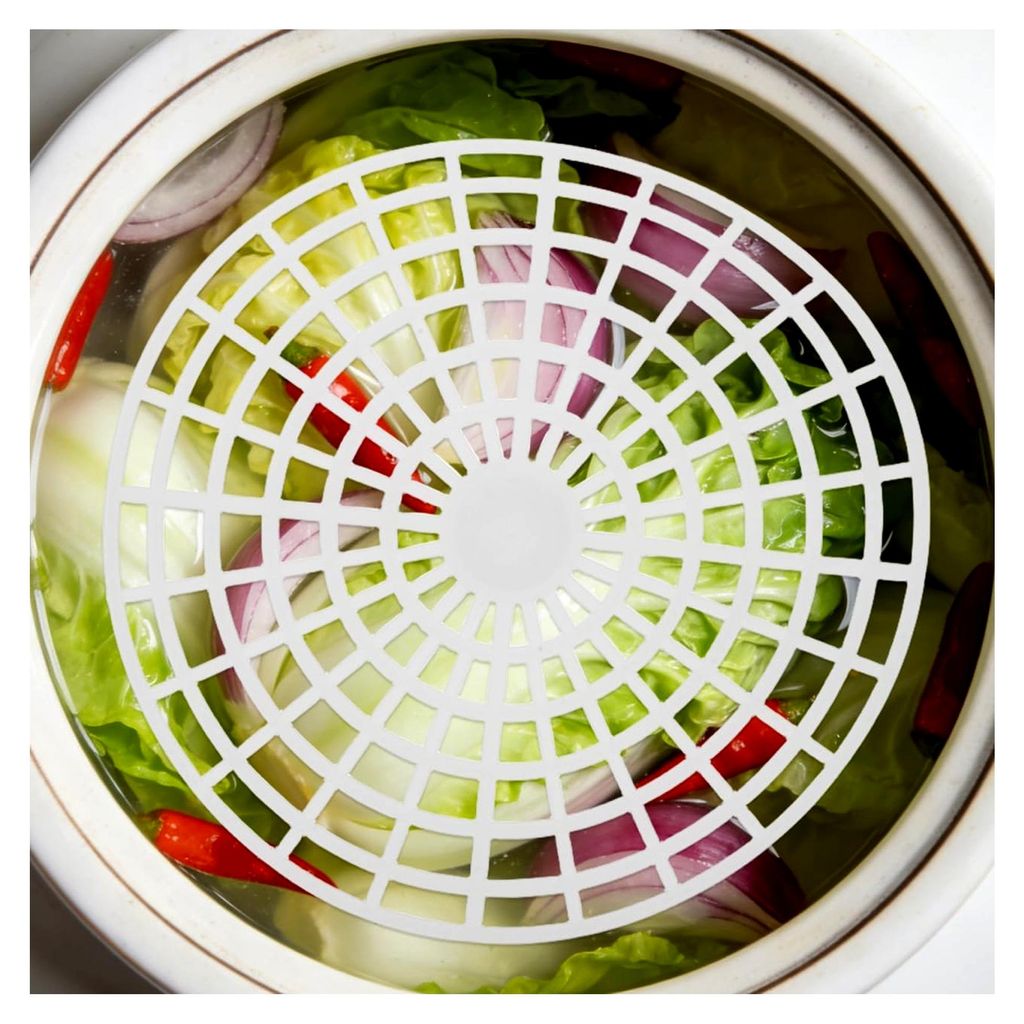 Gemüsefermentationswerkzeug aus Kunststoff, 5-teilig, Pressplatte für Gurkengläser zur gleichmäßigen Beschwerung von Sauerkraut, Kimchi und Ge...