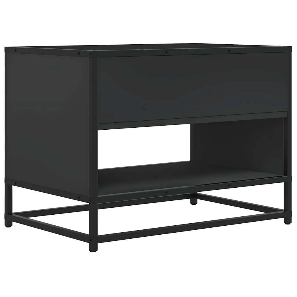 Mobile TV Nero 61x40x46 cm - Design Industriale Legno e Metallo