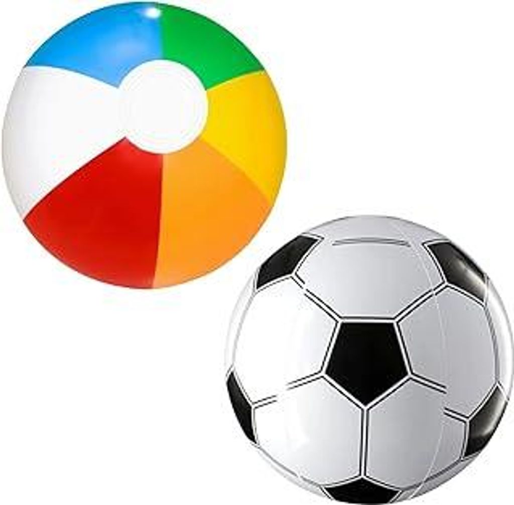 Wasserball Aufblasbar,2 Stück 28cm Farbig Wasserbälle Set,Inflatable Strandball,Kinder und Erwachsene Pool Spielzeug für Party Strand Wasserspie...