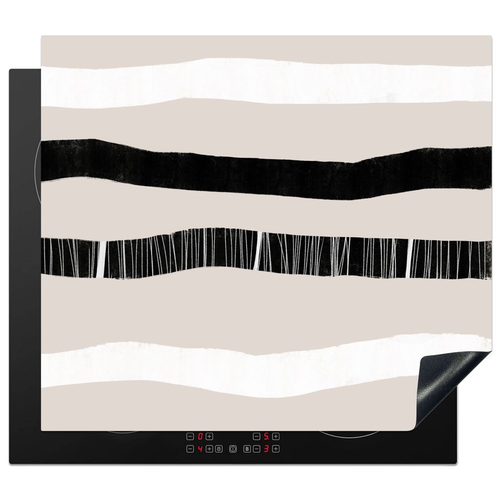 KitchenYeah Herdabdeckplatte Linie - Pastell - Minimalismus - Muster , 59x51cm, Küche Deko, Glaskeramikkochfeld Herdabdeckung, Abdeckplatte fùr...