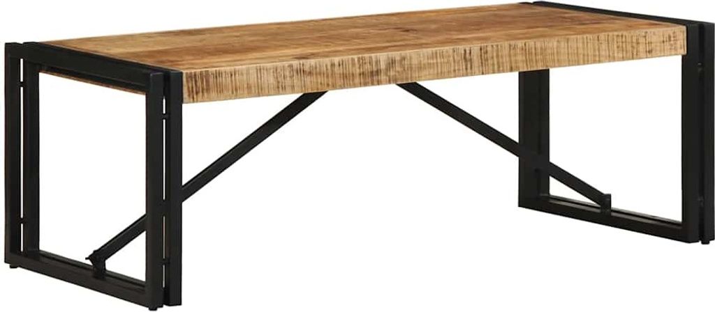 "Rabatt" Couchtisch modern - Wohnzimmertisch - Einfache Montage - 100x50x35 cm Raues Massivholz Mango - Kaffeetisch CC18248