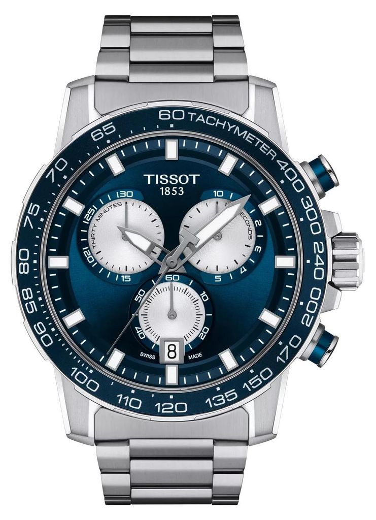 Tissot Supersport Chrono, cadran bleu, 45,5 mm, acier Image du produit 