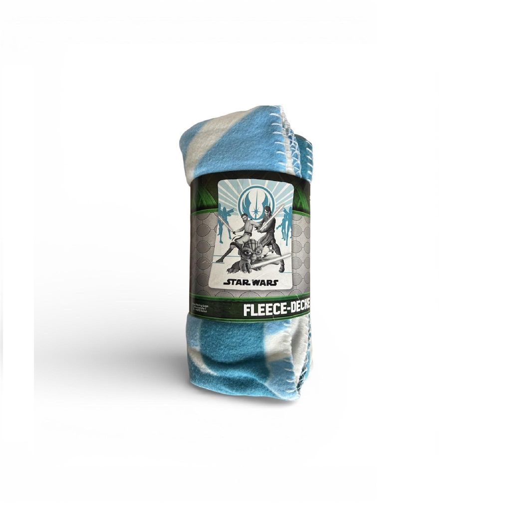 Fleece Decke Star Wars, Kuscheldecke, Decke, blau/weiß, 130x160 cm