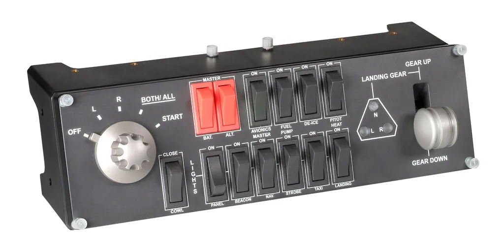 Switch Panel Flight Logitech G avec Levier de Train et Voyants LED