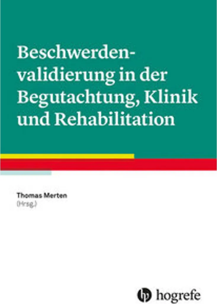 Livre de médecine sur la Beschwerdenvalidierung et réhabilitation pro