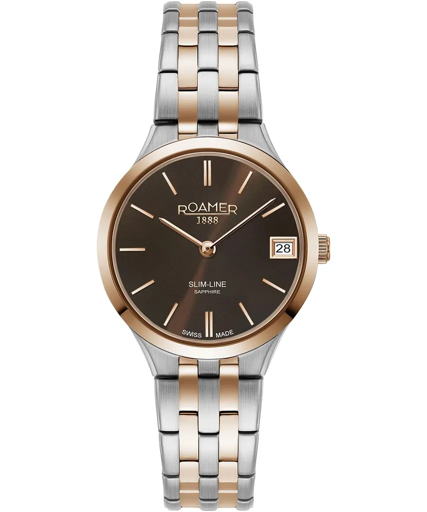 Montre de Luxe Femme Roamer Slim-Line Classique - Bracelet Acier Argenté