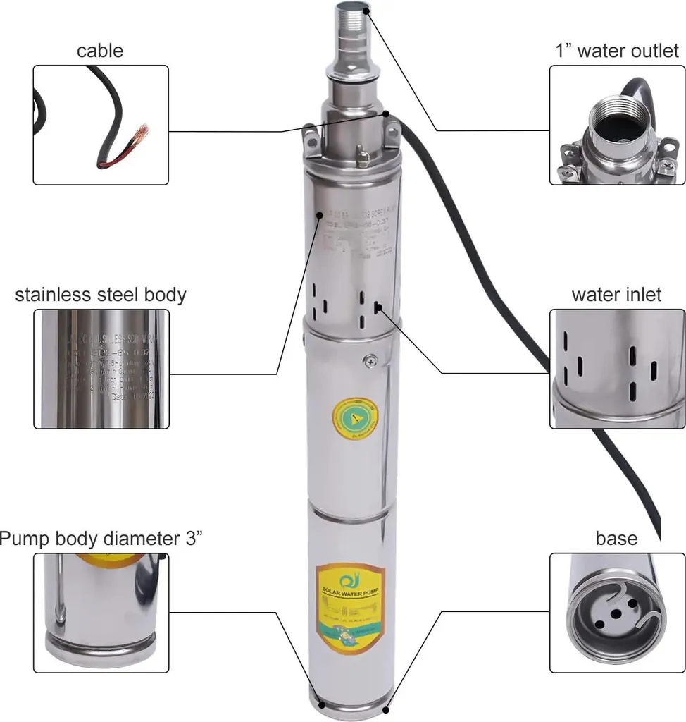 Pompe submersible de fontaine 24V pour décoration intérieure et patio