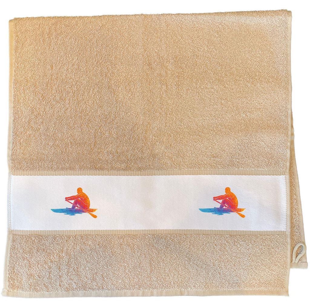 Huuraa Handtuch Rudern bunte Silhouette 50x100cm Sand Baumwolle Handtuch Geschenkidee