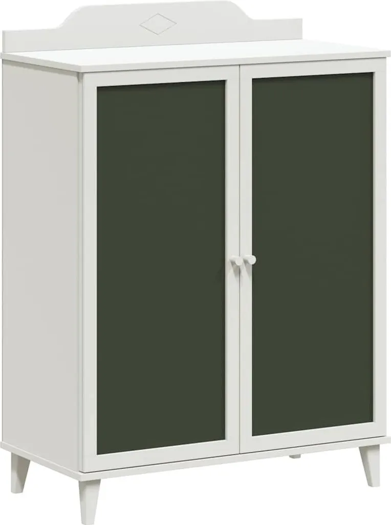 Armoire de rangement ROROS 2 portes blanche, meuble de chambre en bois mat