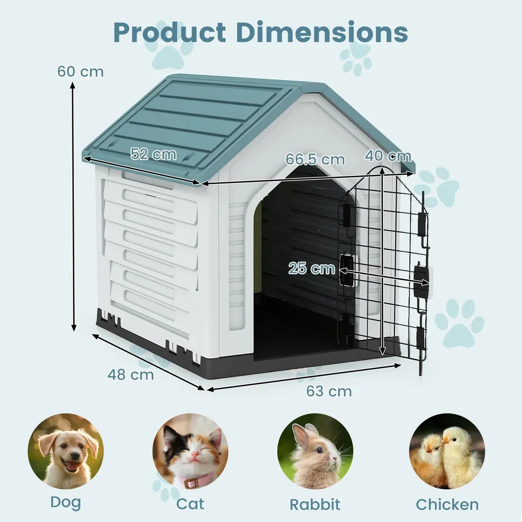 Maison pour chien extérieure résistante aux intempéries avec aération - 3