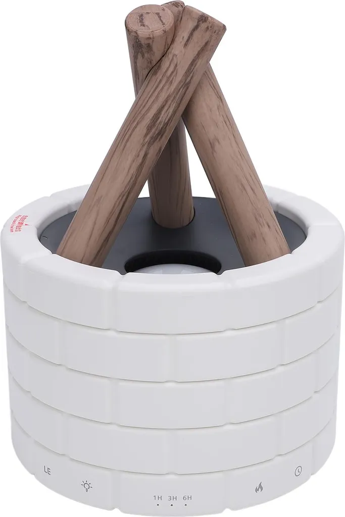 Humidificateur décoratif feu de camp tactile blanc 250ml pour maison