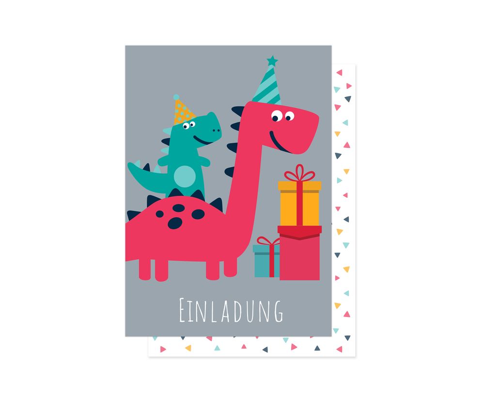 6 Dinosaurier Party Einladungskarten Umschlag Dino Kindergeburtstag Einladung 