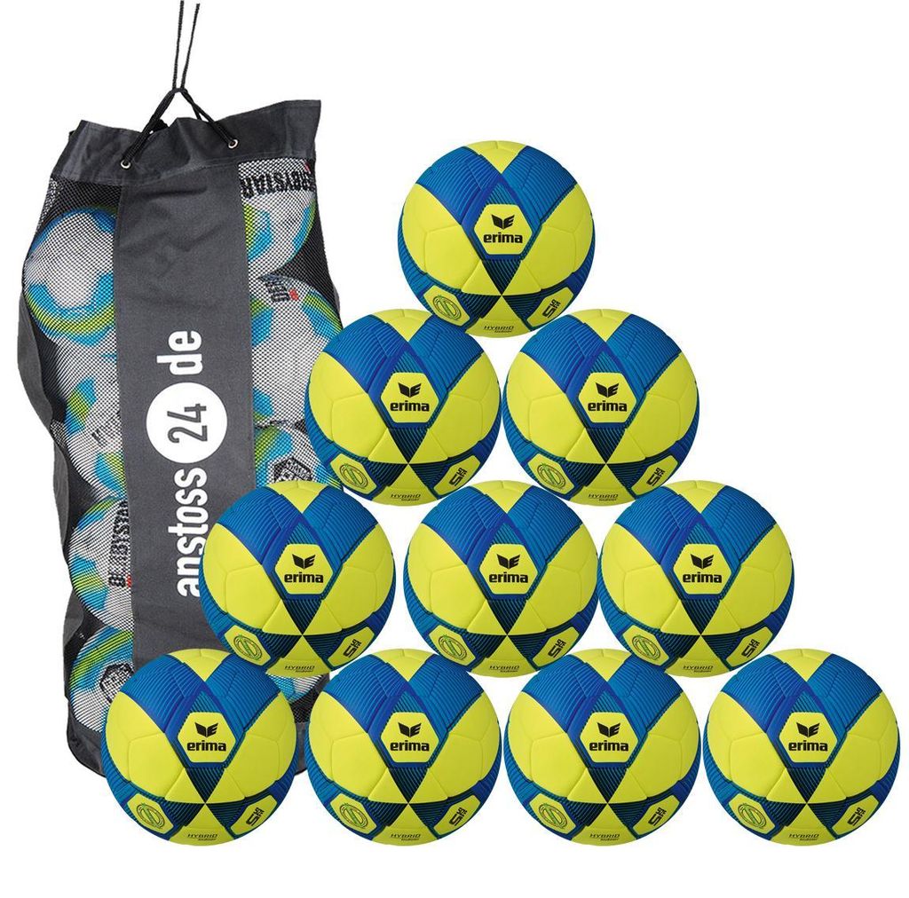 Ballset erima Hallenball - Hybrid Indoor v25 Trainingsball inkl. Ballsack 10 Bälle 5