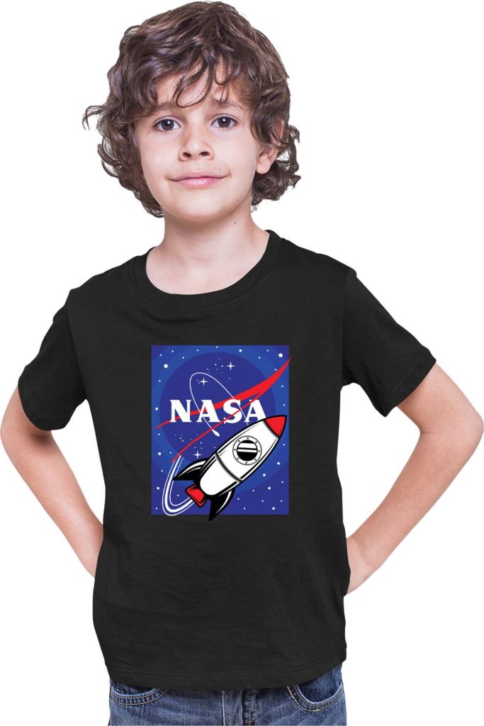 Kinder T-Shirt Nasa Space Theme Nasa 009, 12-13 Jahr - 152 / Schwarz