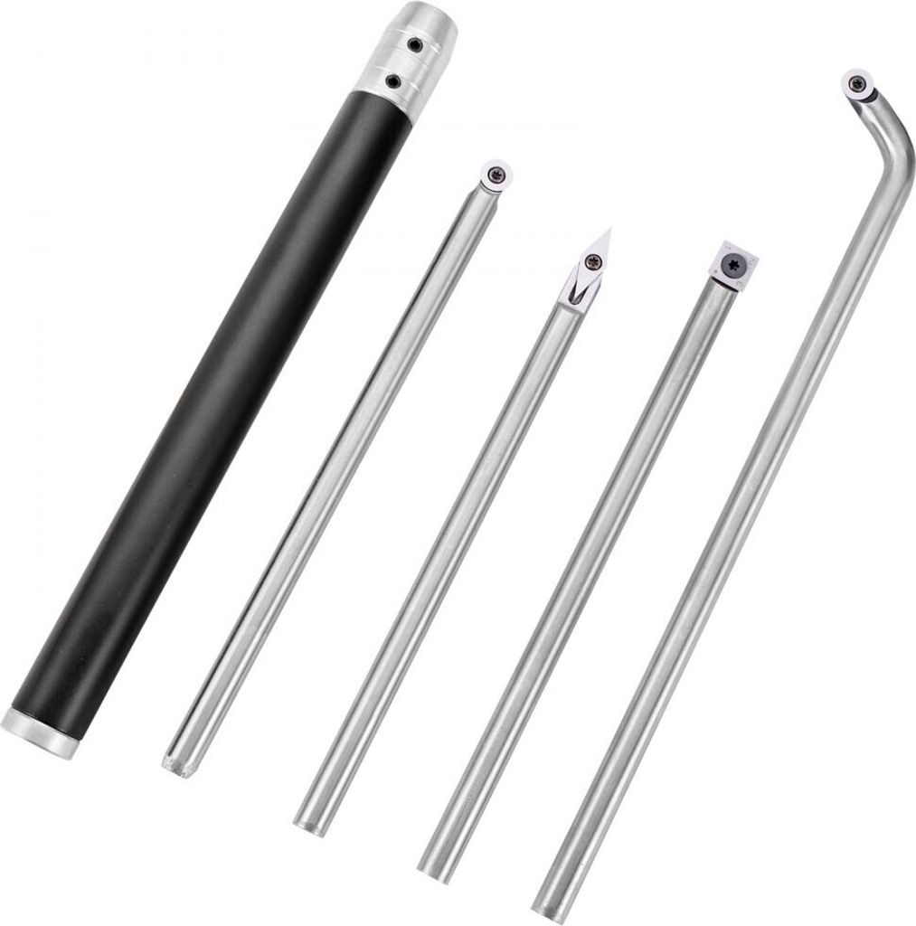Holzstemmeisen Set 12 mm - Grifflänge 295 mm - Stechbeitel (1+4 Stück) - Tranchiermesser mit Wellenschliff 250 mm - Holzbeitel für Drechselmasch...