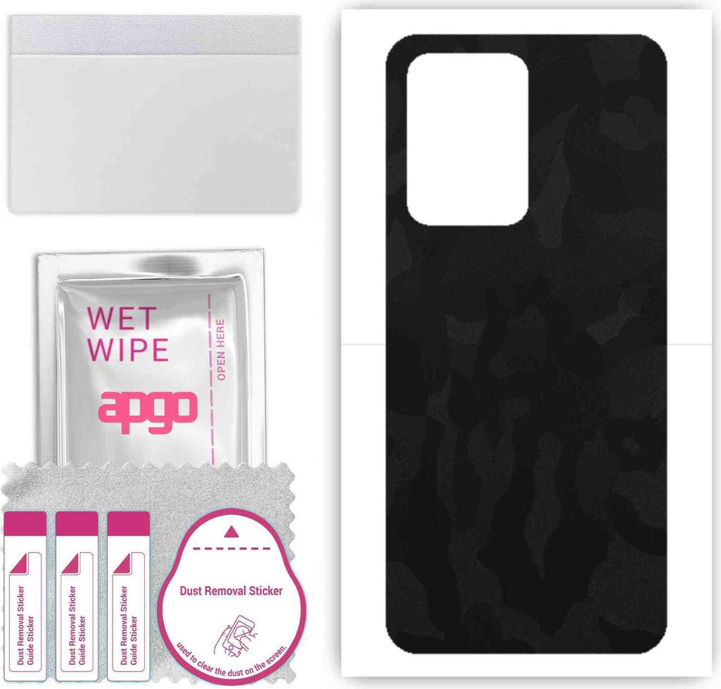 apgo Rückseite Schutzfolie, Skin, kompatibel mit Realme GT 2 Pro, Hinten Displayschutzfolie aus Vinylfolie, kratzfest, einfache Montage - Schwarze...