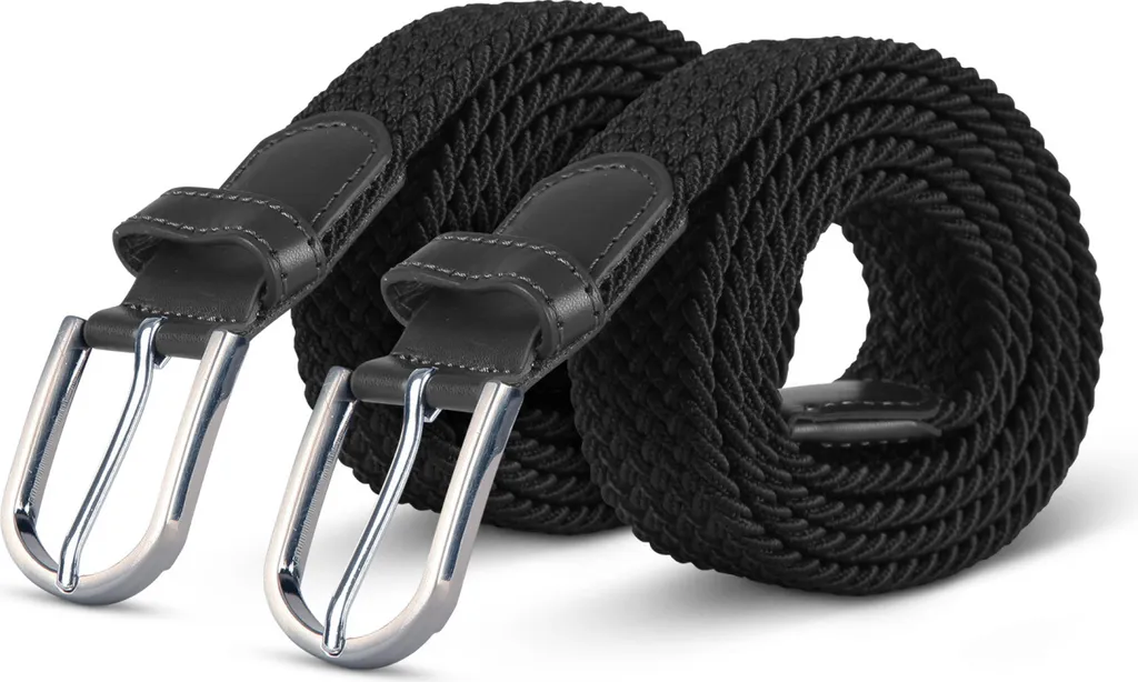 Set 2 Cinture Intrecciate Elastiche Hemmy Senza Buchi per Donna e Uomo