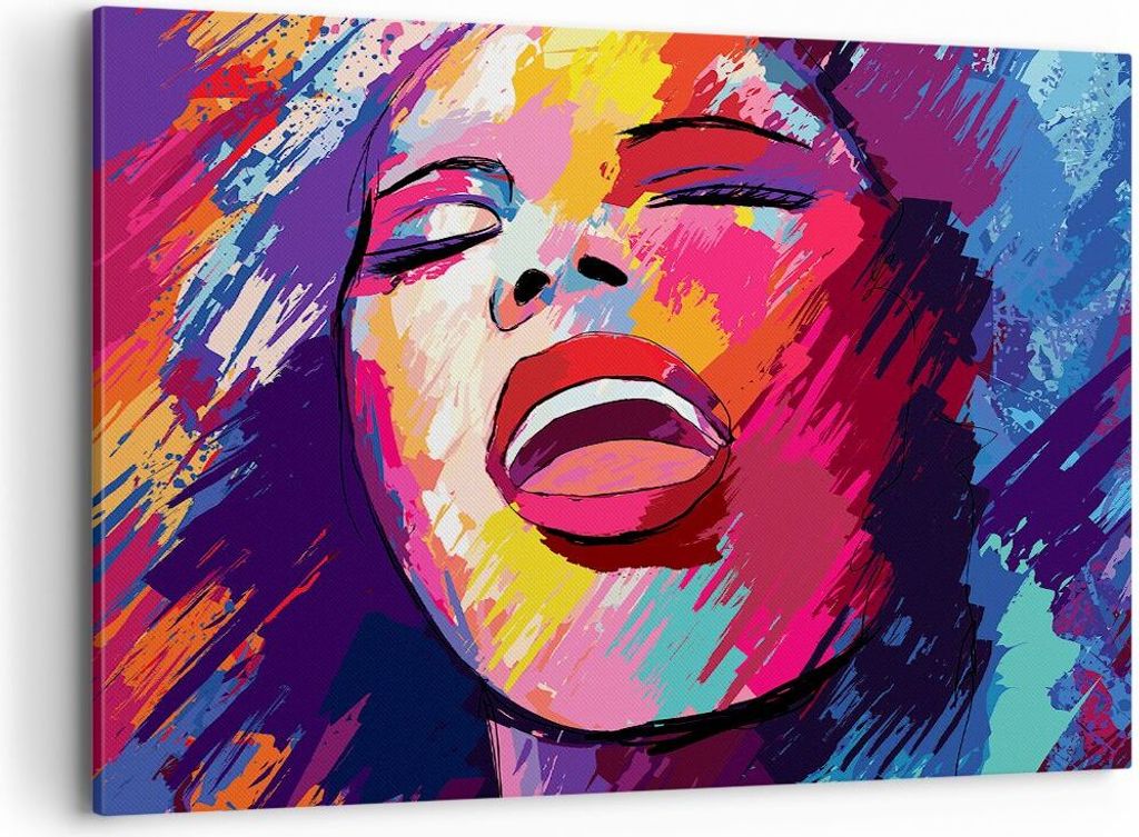 Bild auf Leinwand - Leinwandbild - Frau Abstraktion - 120x80cm - Wand Bild - Wanddeko - Wandbilder - Leinwanddruck - Bilder - Kunstdruck - Wanddeko...