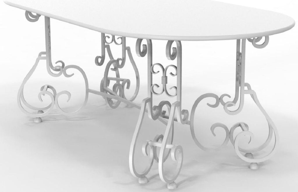 Casa Padrino Jugendstil Gartentisch 200 x 100 x H. 73,5 cm - Verschiedene Farben - Ovaler Schmiedeeisen Garten & Terrassen Tisch - Jugendstil Schmi...