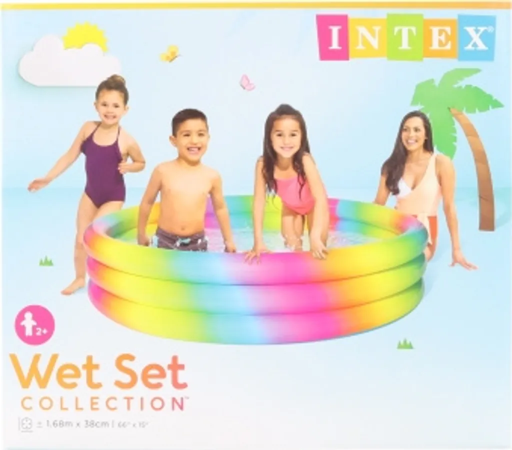 Pataugeoire 3 anneaux robuste Intex Rainbow Ombre multicolore - 13