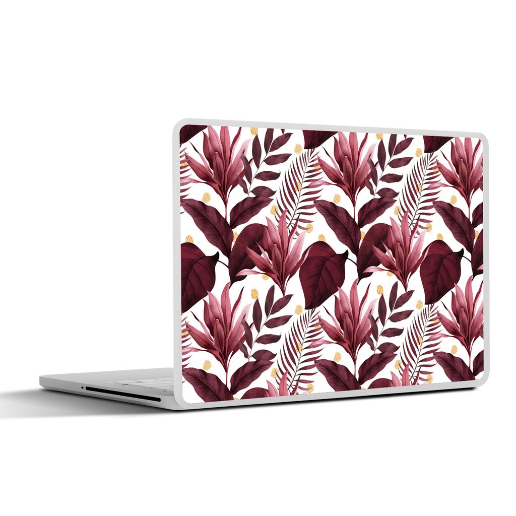 MuchoWow Laptop Aufkleber Sticker Cover Tropisch - Lila - Gold 31x22.5 cm - Laptop-Deko