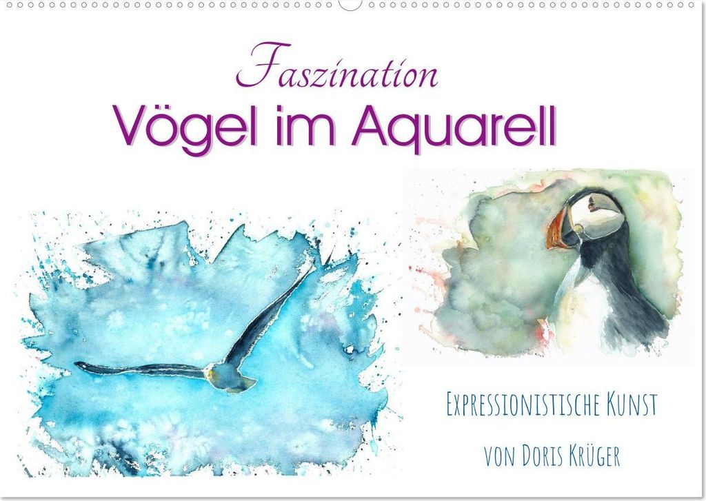 Faszination Vögel im Aquarell - Expressionistische Kunst von Doris Krüger (Wandkalender 2027 DIN A2 quer), CALVENDO Monatskalender