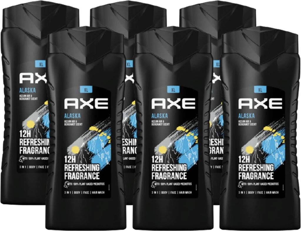 AXE 3in1 Duschgel & Shampoo Alaska XL 6x 400 ml Herren Männer Showergel Shower Gel for Men