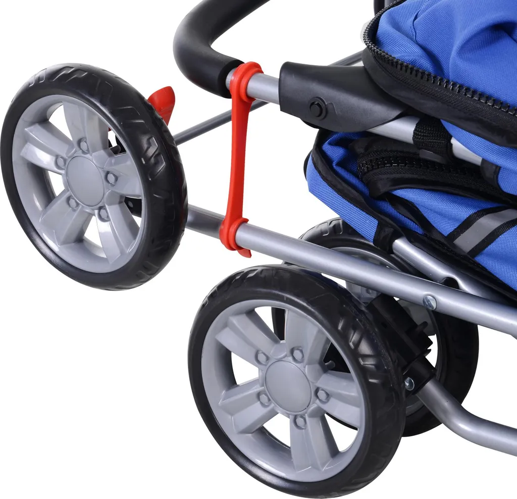 Poussette chien chat pliable : solution transport sans effort bleu - 9
