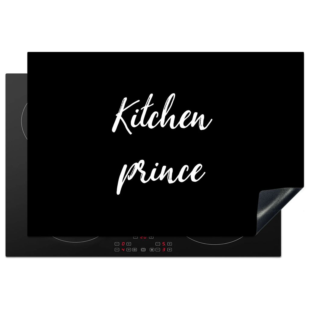 KitchenYeah Herdabdeckplatte Zitate - Küchenprinz - Männer - Induktionskochfeld , 78x52cm, Küche Deko, Glaskeramikkochfeld Herdabdeckung, Abde...