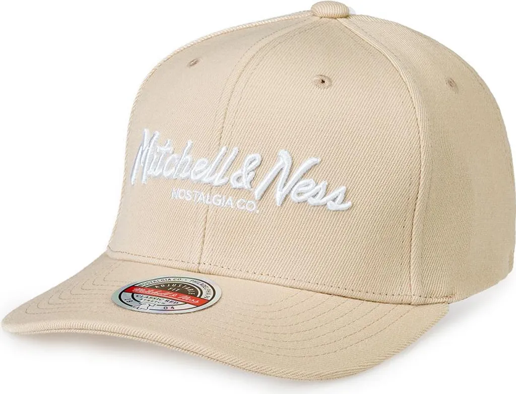 Casquette Snapback Ajustable Mitchell & Ness Pinscript en Coton Khaki