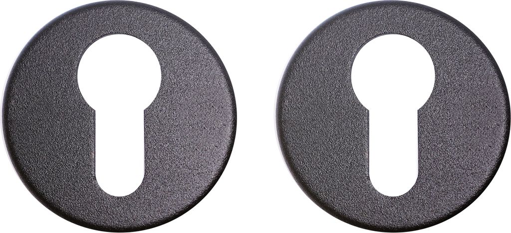Runde Klickrosette für Profilzylinder Schwarz - pro Set