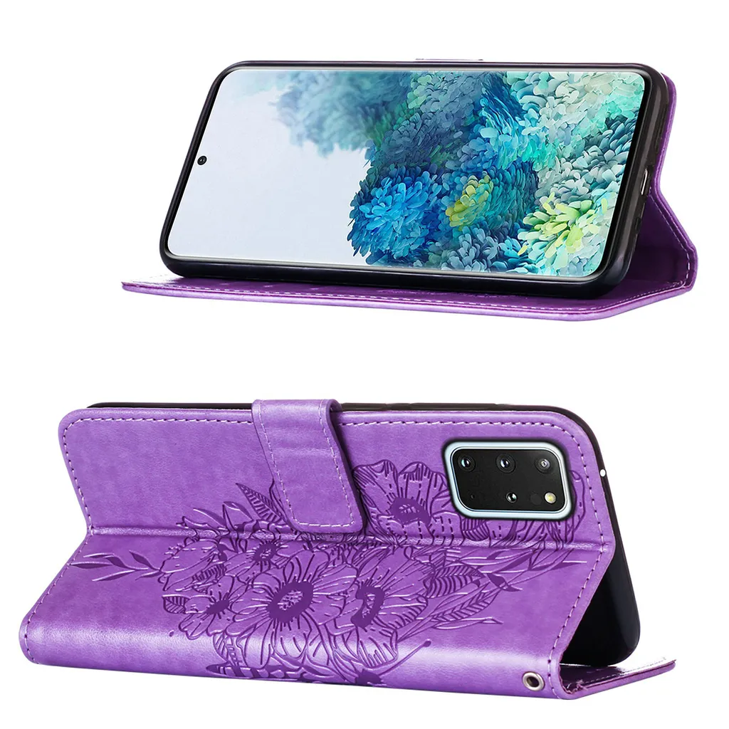 Custodia Samsung S20 Plus Viola Farfalla | Cover a Libro in Pelle - 2