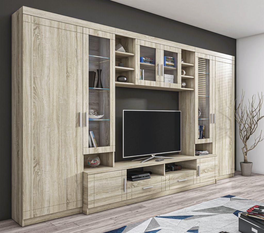 AX LIVING Parisca Klassische Wohnwand mit viel Stauraum Produktbild 