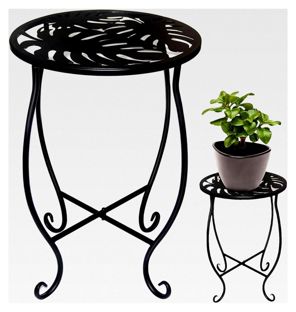 Pflanzenständer aus Metall - Hoher Pflanzenständer 38 cm, Dekoratives Blumenregal Rund für Wohnzimmer, Schlafzimmer, Terrasse, Balkon, Wohnung, ...
