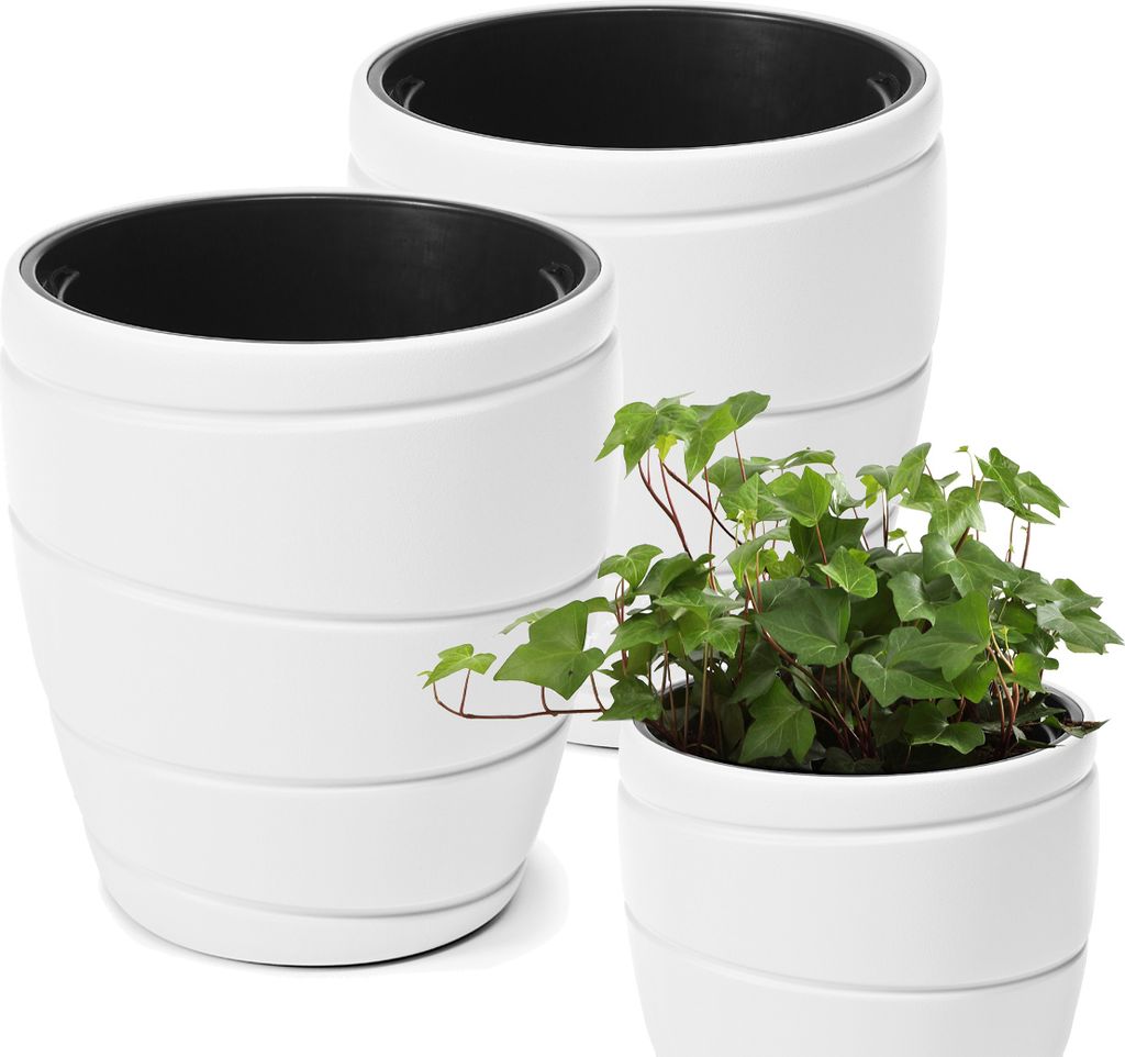 Lamela sada 2 květináčů | Passa | Malé | Bílé | 40 cm Obrázek produktu 