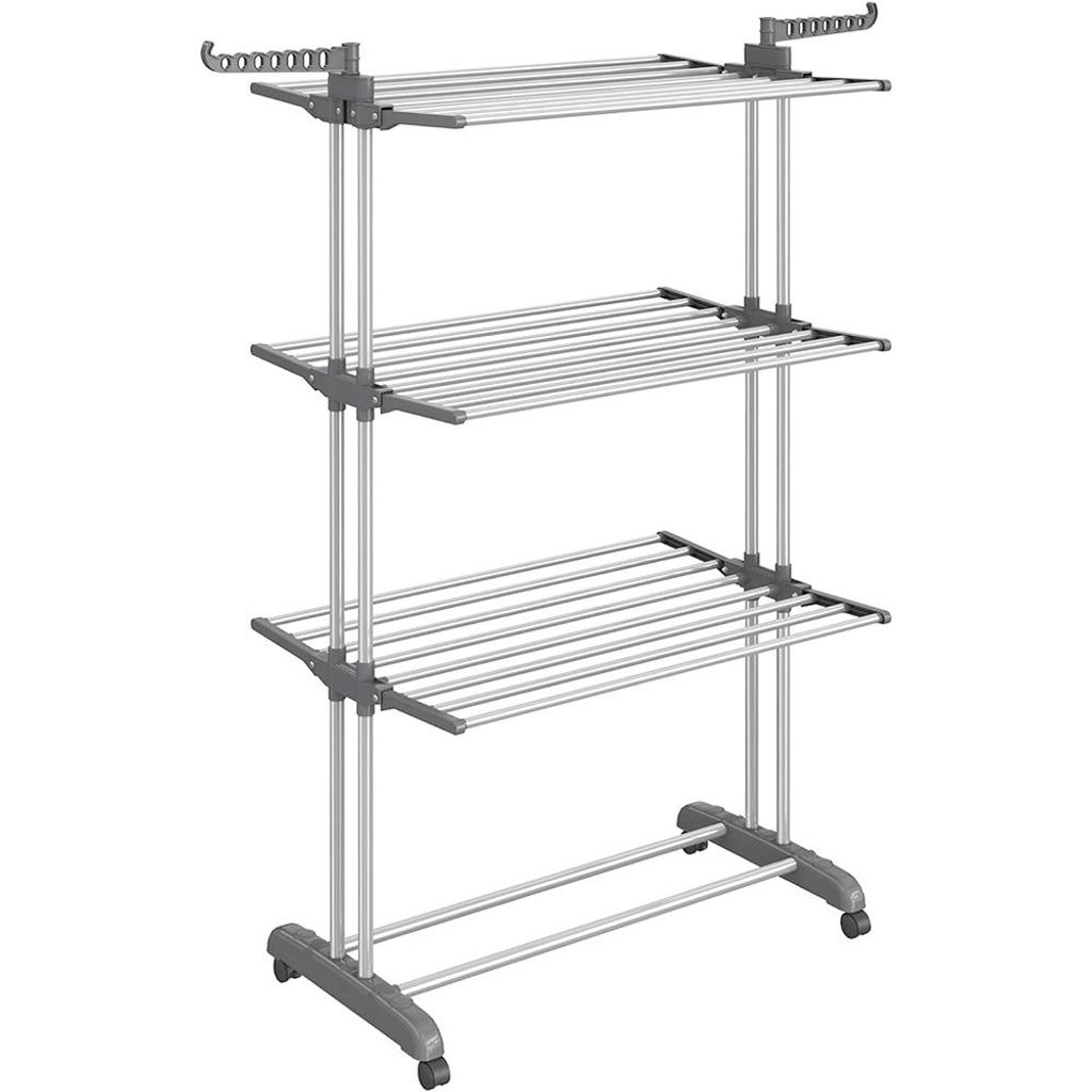 Wäscheständer, Standtrockner 3 Ebenen, mit Rollen, 170 x 74 x 64 cm, Ergonomischer Wäscheständer Platzsparend Wäscheturm für Innen & Außen (...