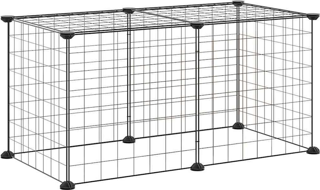 vidaXL 8-dielna klietka pre domáce zvieratá čierna 35x35 cm Obrázok produktu 