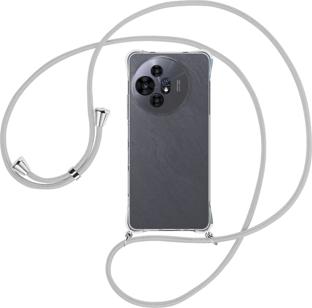 Handykette Backcover-Schutzhülle mit Band (Metall silberfarben) für TCL 50 NxtPaper 5G/TCL 50 Pro NxtPaper 5G - silbergrau