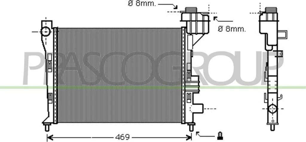 Radiateur de refroidissement pour Mercedes Classe A W168 Prasco
