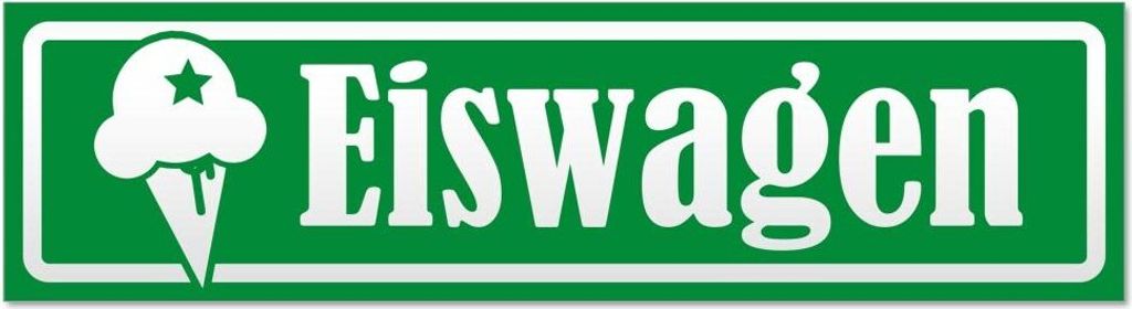 Kiwistar Eiswagen invertiert Magnetschild Schild magnetisch - 30cm Grün - Magnetfolie für Auto PKW Kfz