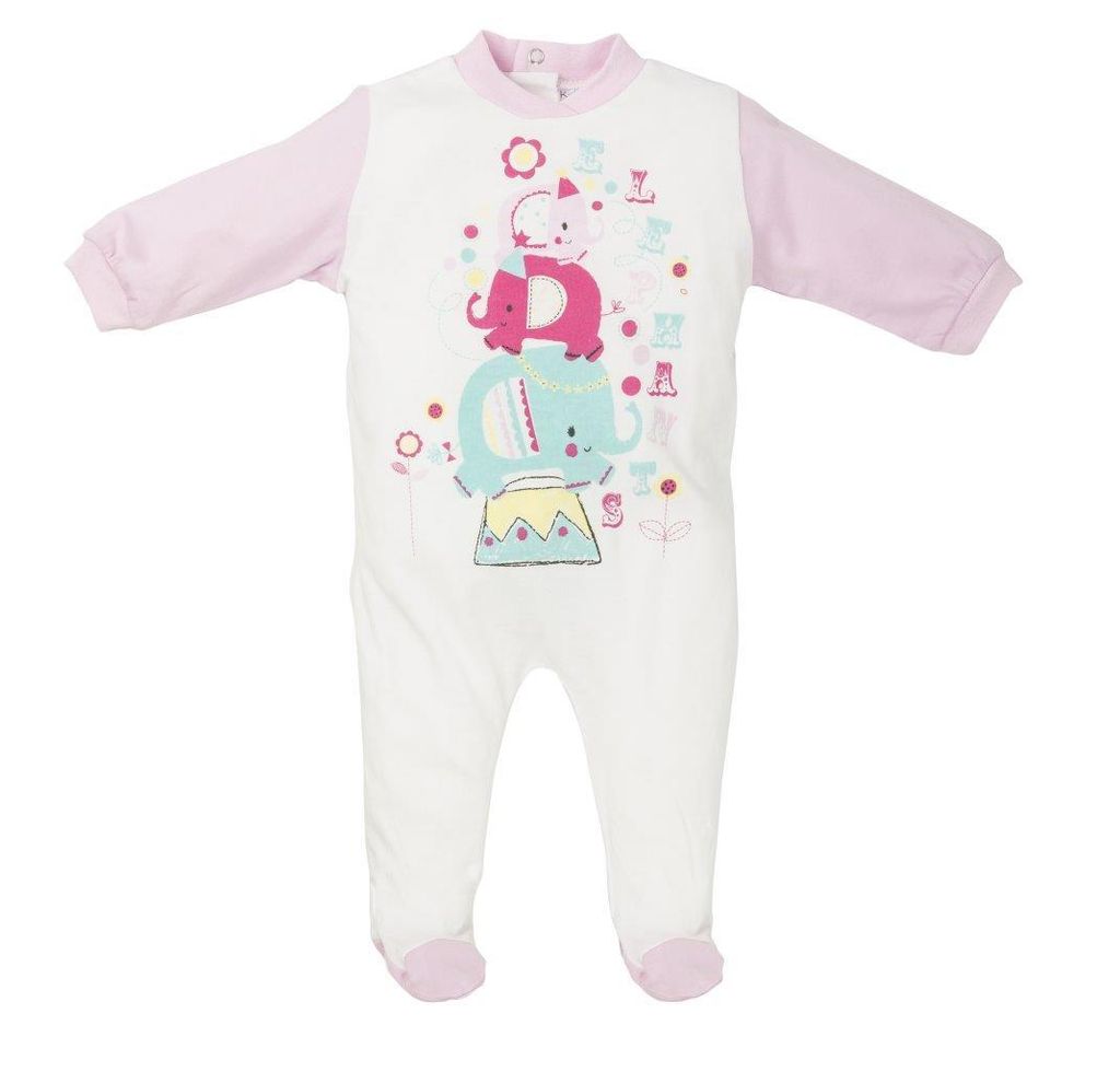 Ellepi Weiß/Rosa Jersey-Strampler 6 Monate