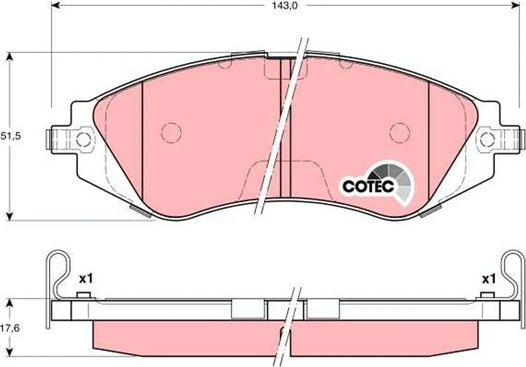 Plaquettes de frein GDB3171 TRW à haute friction pour OE 96253383