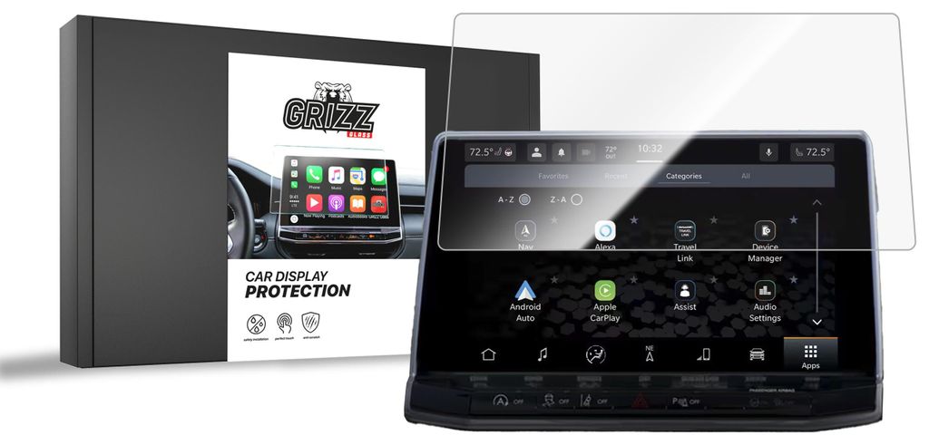 Keramische Autodisplayfolie für Jeep Compass 10,2" (2020-2024), Grizz Protector