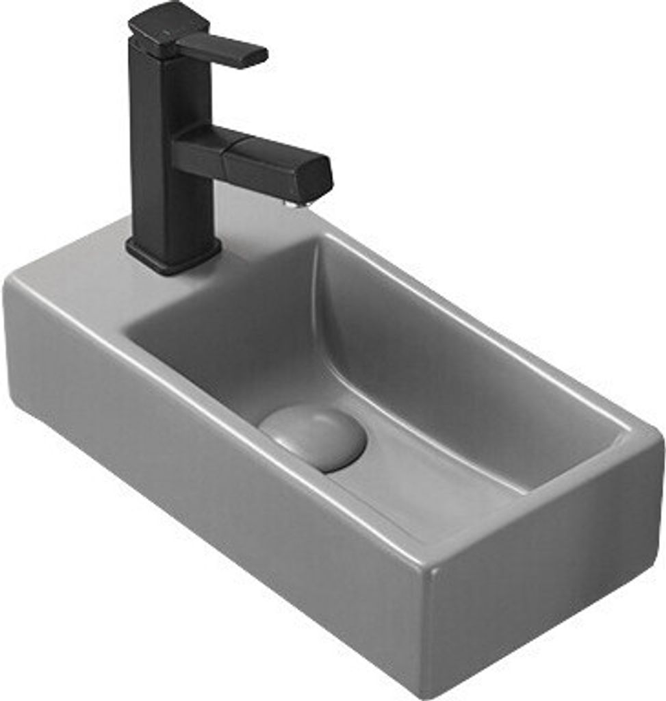 Mexen Inez Aufsatzwaschbecken rechts 40 x 20 cm, Hellgrau Produktbild 