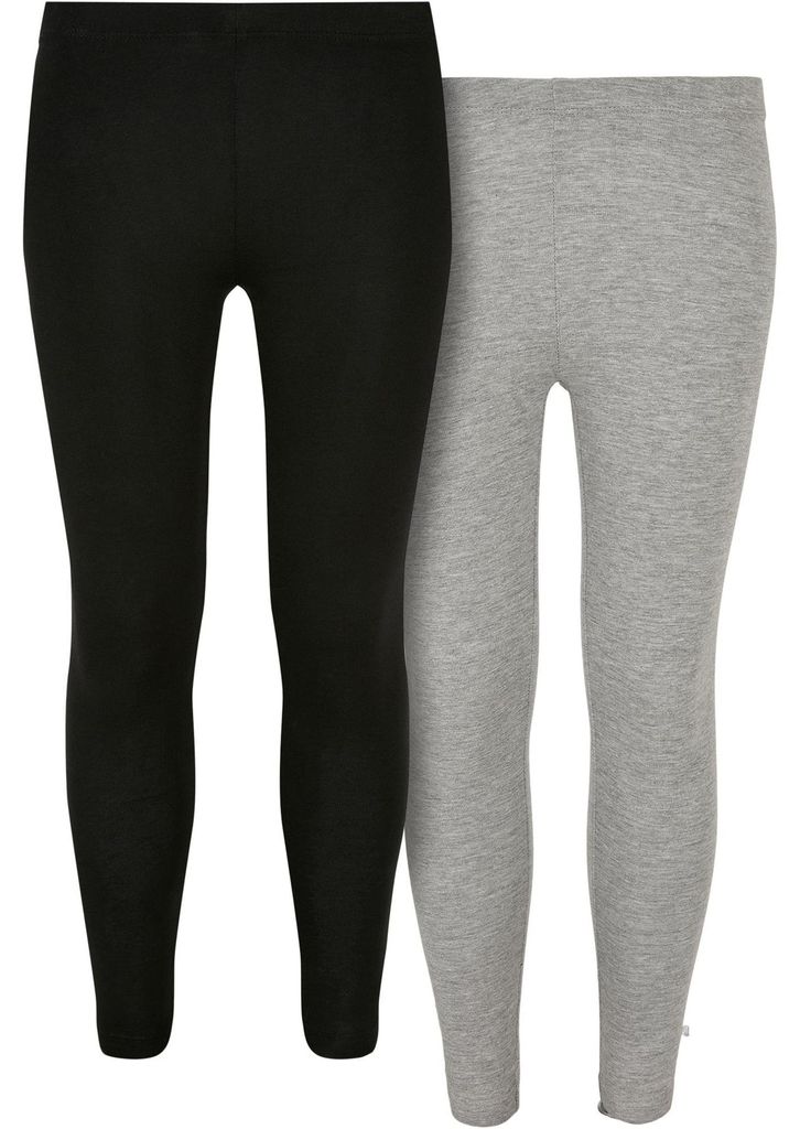 Urban Classics - Leggings 2er-Pack für Mädchen TN408 (158-164) (Schwarz/Grau)