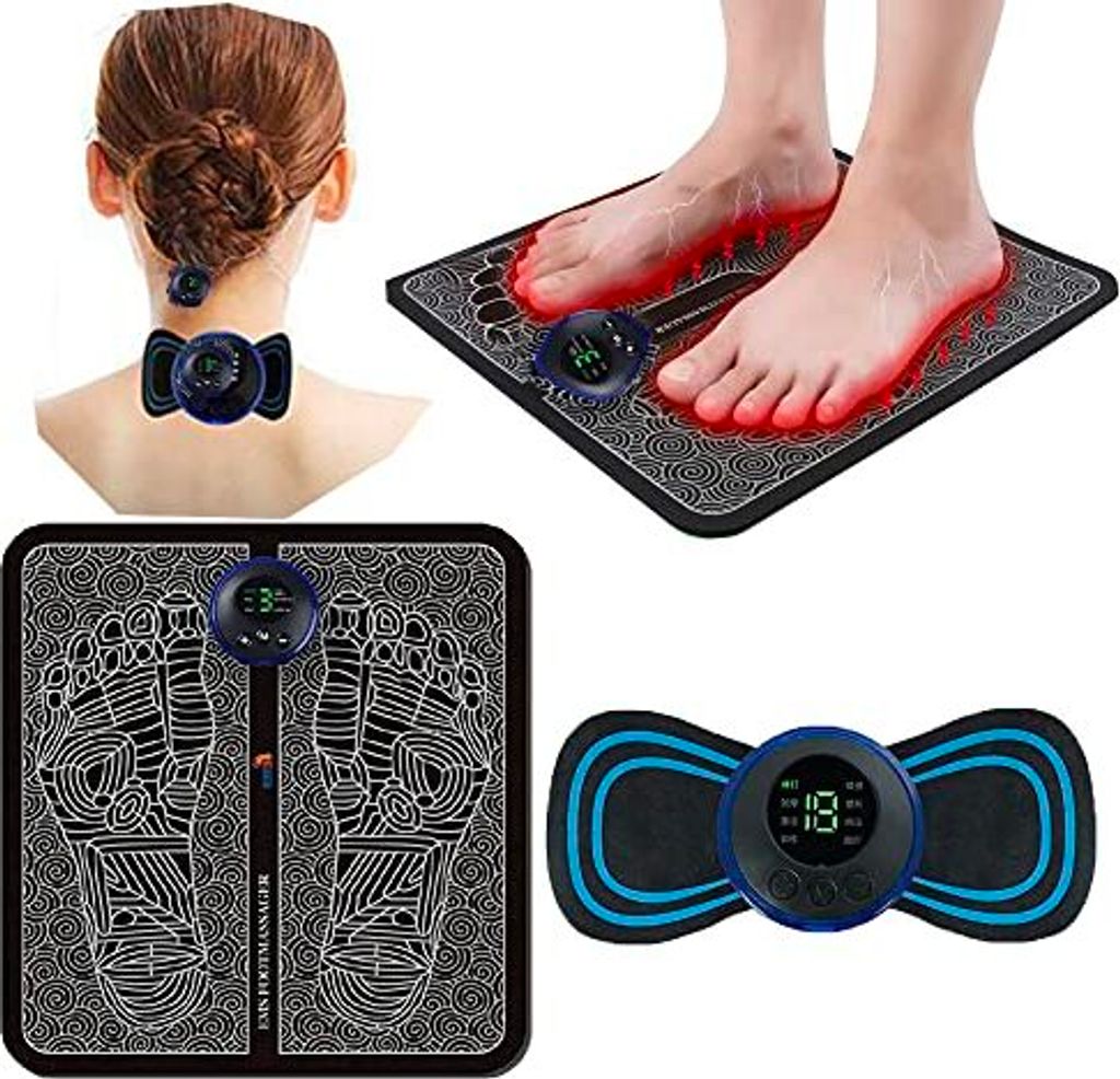 EMS -Fußmassager, Abdominalmuskel -Trainer Massager Schulterhalsmassage Tiefes Gewebe Schmerz Reliefhals, Rücken, Schulter, Beine, Füße