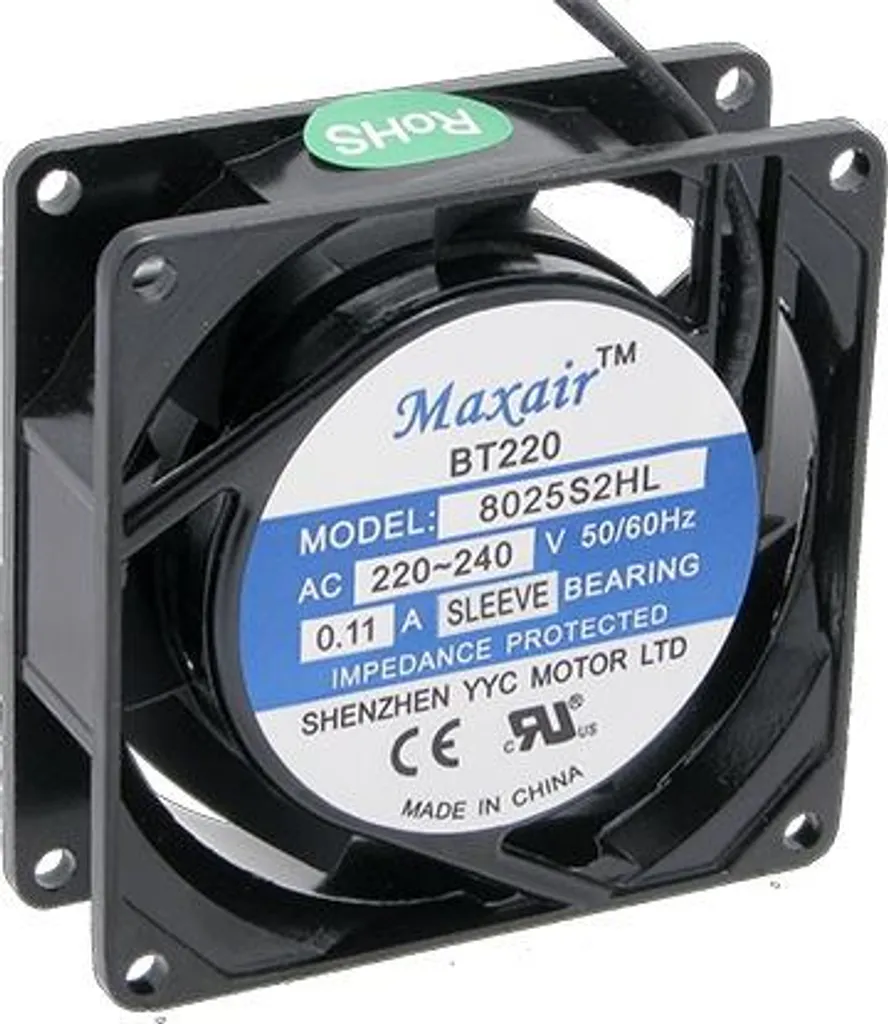 Ventilateur de Boîtier 230V Maxair Super - Extracteur d'Air 80x80x25 mm