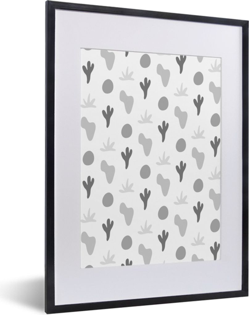 MuchoWow® Gerahmtes Poster Hintergrund - Pflanzen - Schwarz Produktbild 