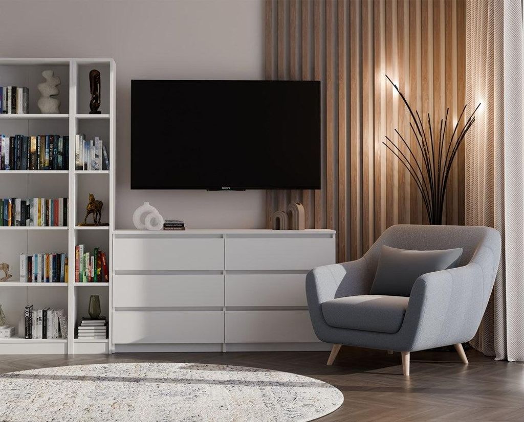 Schmales klassisches Wandregal R25 – Robust und stilvoll | Farbe: Weiß | Größe: 182x25x30 cm