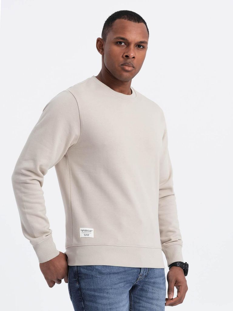 Ombre Clothing Herrensweatshirt ohne Verschluss Siose hell beige XL